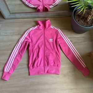 Adidas Pink Track Jacket with Trefoil logo on back